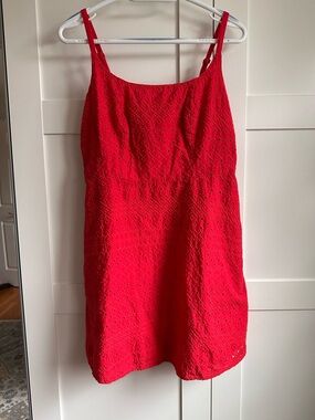 Old Navy Red Eyelet Spaghetti-Strap Mini Dress